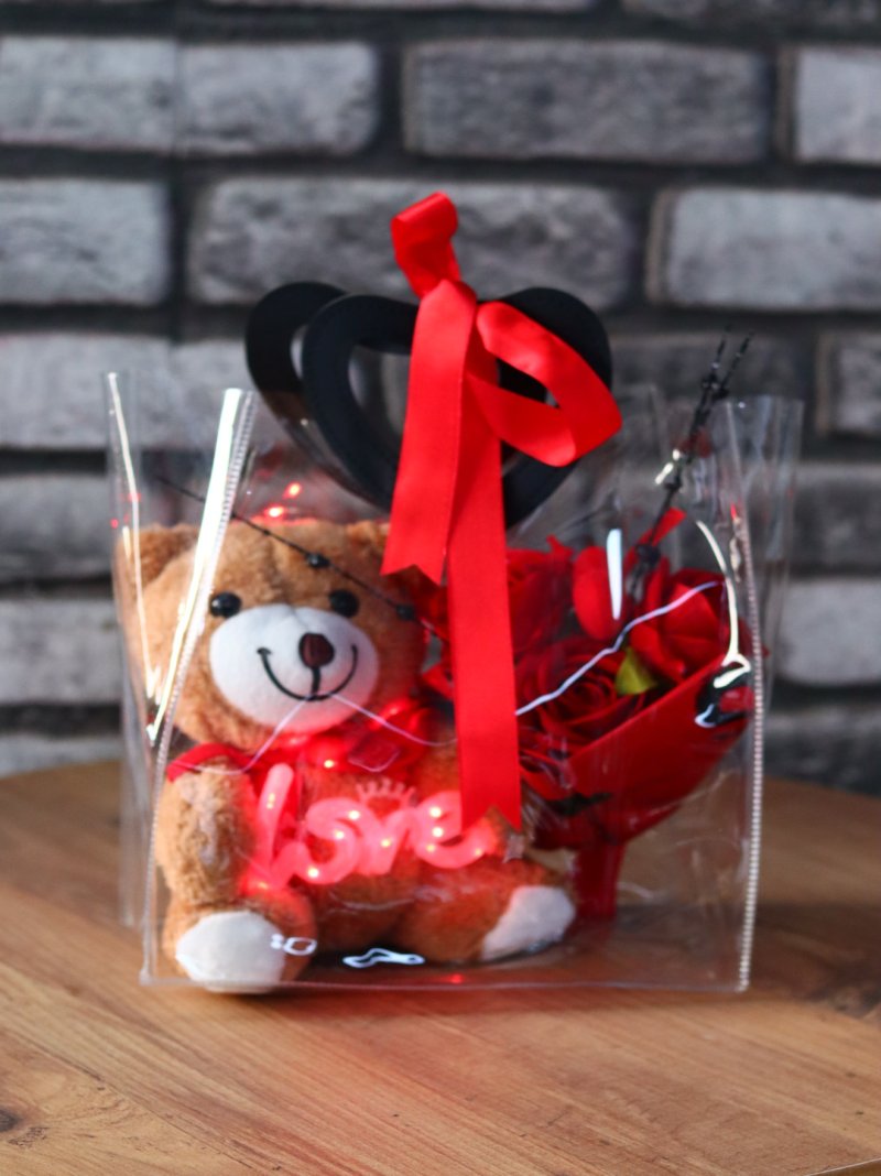 Çantalı Kırmızı Love Ayıcık