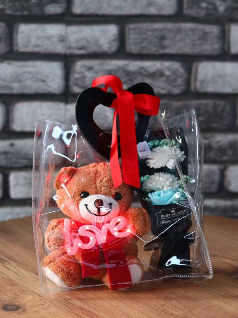 Çantalı Mavi Love Ayıcık