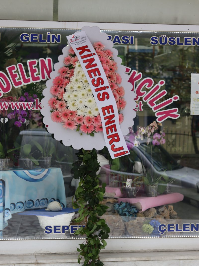 Tek Katlı Pembe/Beyaz Çelenk