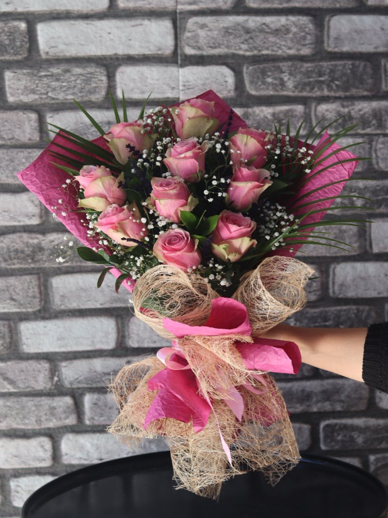 Lüx Pastel Pembe Gül Buketi